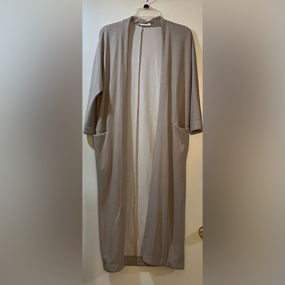 Mod Ref Long Tan Open Cardigan Womens Sz S/M
